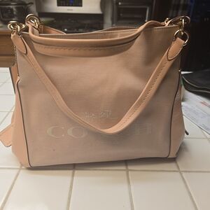 Coach Blush Pink Shoulder Bag with Gold Accents